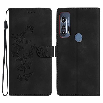 Flower Butterfly Embossing Pattern Leather Phone Case, For Motorola Edge+ 2020, For Motorola Moto E6 Play, For Motorola Moto G8 Play, For Motorola One Action