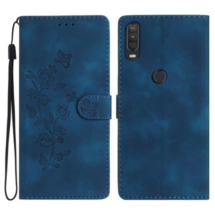Flower Butterfly Embossing Pattern Leather Phone Case, For Motorola Edge+ 2020, For Motorola Moto E6 Play, For Motorola Moto G8 Play, For Motorola One Action