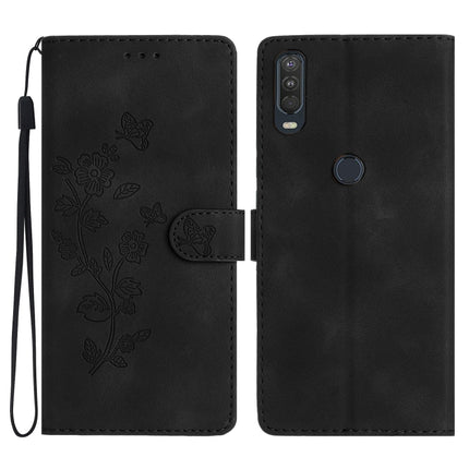 Flower Butterfly Embossing Pattern Leather Phone Case, For Motorola Edge+ 2020, For Motorola Moto E6 Play, For Motorola Moto G8 Play, For Motorola One Action