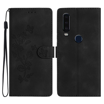 Flower Butterfly Embossing Pattern Leather Phone Case, For Motorola Moto P40 Power, For Motorola Moto G7 Power