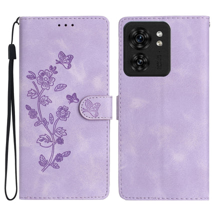Flower Butterfly Embossing Pattern Leather Phone Case, For Motorola Moto G84 5G, For Motorola Moto G54 5G, For Motorola Moto G14 4G, For Motorola Edge 40