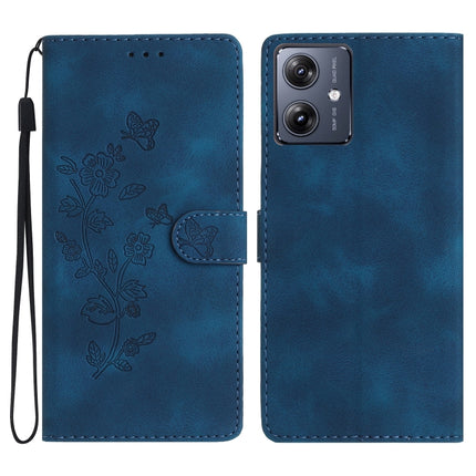 Flower Butterfly Embossing Pattern Leather Phone Case, For Motorola Moto G84 5G, For Motorola Moto G54 5G, For Motorola Moto G14 4G, For Motorola Edge 40