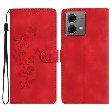 Flower Butterfly Embossing Pattern Leather Phone Case, For Motorola Moto G84 5G, For Motorola Moto G54 5G, For Motorola Moto G14 4G, For Motorola Edge 40