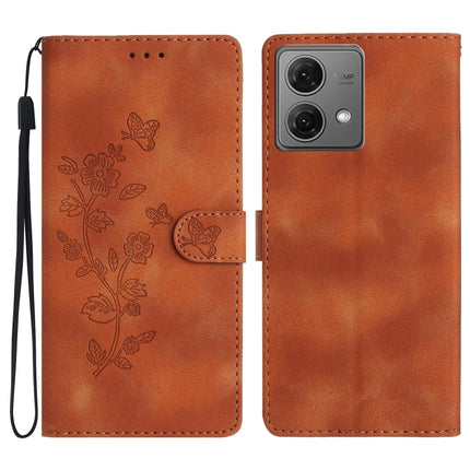 Flower Butterfly Embossing Pattern Leather Phone Case, For Motorola Moto G84 5G, For Motorola Moto G54 5G, For Motorola Moto G14 4G, For Motorola Edge 40