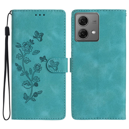 Flower Butterfly Embossing Pattern Leather Phone Case, For Motorola Moto G84 5G, For Motorola Moto G54 5G, For Motorola Moto G14 4G, For Motorola Edge 40