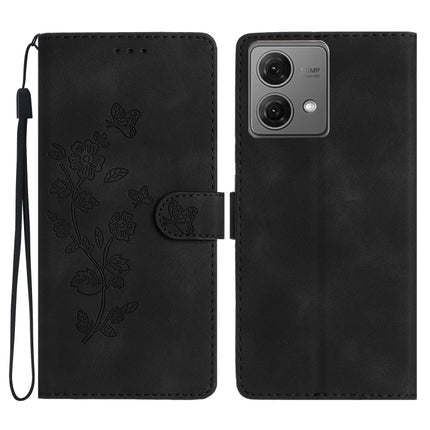 Flower Butterfly Embossing Pattern Leather Phone Case, For Motorola Moto G84 5G, For Motorola Moto G54 5G, For Motorola Moto G14 4G, For Motorola Edge 40