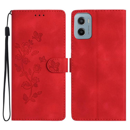 Flower Butterfly Embossing Pattern Leather Phone Case, For Motorola Moto G56 5G, For Motorola Moto E15, For Motorola Moto G05, For Motorola Moto G15