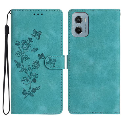 Flower Butterfly Embossing Pattern Leather Phone Case, For Motorola Moto G56 5G, For Motorola Moto E15, For Motorola Moto G05, For Motorola Moto G15