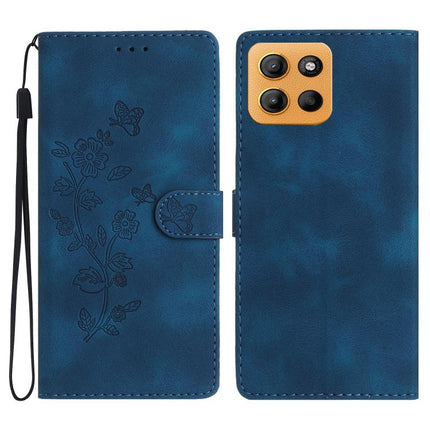 Flower Butterfly Embossing Pattern Leather Phone Case, For Motorola Moto G56 5G, For Motorola Moto E15, For Motorola Moto G05, For Motorola Moto G15