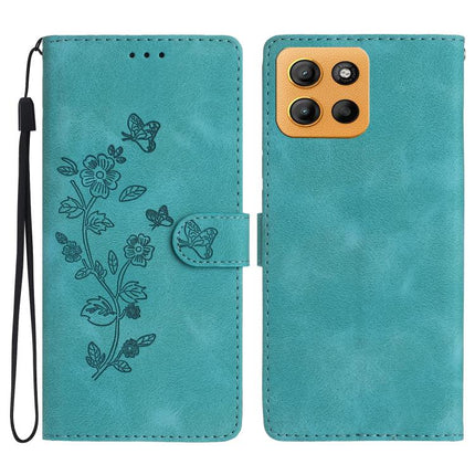 Flower Butterfly Embossing Pattern Leather Phone Case, For Motorola Moto G56 5G, For Motorola Moto E15, For Motorola Moto G05, For Motorola Moto G15