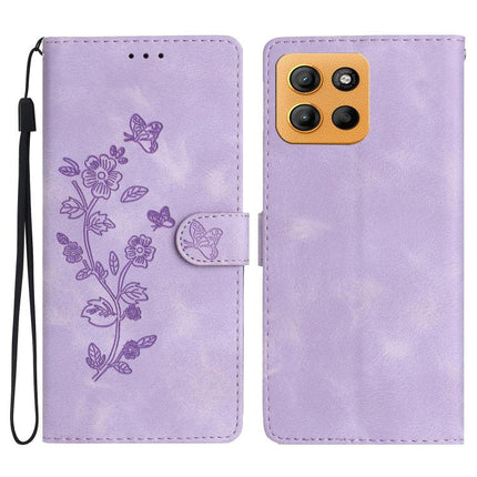 Flower Butterfly Embossing Pattern Leather Phone Case, For Motorola Moto G56 5G, For Motorola Moto E15, For Motorola Moto G05, For Motorola Moto G15