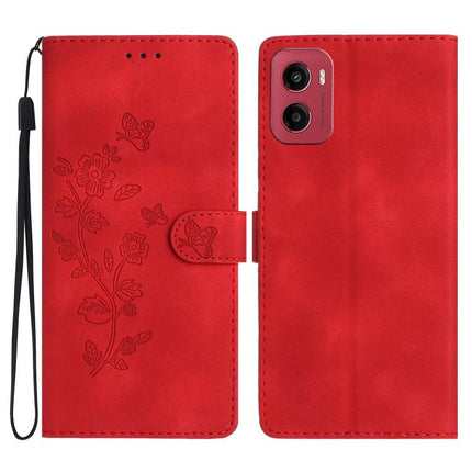 Flower Butterfly Embossing Pattern Leather Phone Case, For Motorola Moto G56 5G, For Motorola Moto E15, For Motorola Moto G05, For Motorola Moto G15