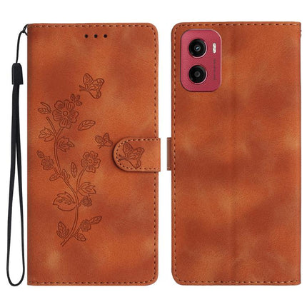 Flower Butterfly Embossing Pattern Leather Phone Case, For Motorola Moto G56 5G, For Motorola Moto E15, For Motorola Moto G05, For Motorola Moto G15