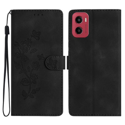 Flower Butterfly Embossing Pattern Leather Phone Case, For Motorola Moto G56 5G, For Motorola Moto E15, For Motorola Moto G05, For Motorola Moto G15