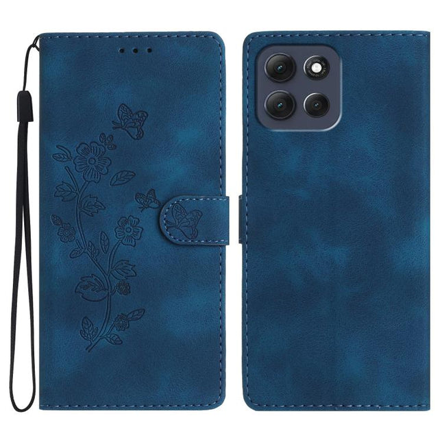 Flower Butterfly Embossing Pattern Leather Phone Case, For Motorola Moto G56 5G, For Motorola Moto E15, For Motorola Moto G05, For Motorola Moto G15