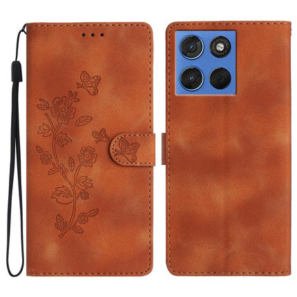 Flower Butterfly Embossing Pattern Leather Phone Case, For Motorola Moto G57 5G, For Motorola Moto G67 Power 5G, For Motorola Moto G86 Power, For Motorola Moto G86 5G