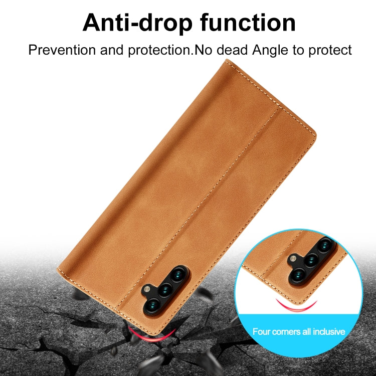 LC.IMEEKE Strong Magnetism Ultra-thin Matte Leather Phone Case, For Samsung Galaxy A24 4G