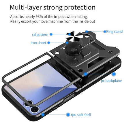 Armor Magnetic Bracket TPU+PC Phone Case, For Samsung Galaxy Z Flip8 5G, For Samsung Galaxy Z Flip7, For Samsung Galaxy Z Flip6