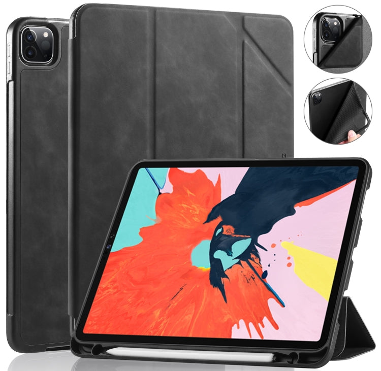 Funda de cuero con tapa horizontal DG.MING See Series, con soporte y bandeja para lápiz, para iPad Pro 11 (2020)