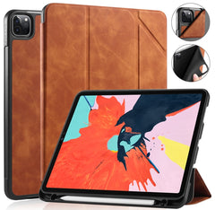 Funda de cuero con tapa horizontal DG.MING See Series, con soporte y bandeja para lápiz, para iPad Pro 11 (2020)