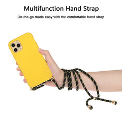 Wheat Straw Material + TPU Phone Case with Lanyard, For iPhone 15 Pro Max, For iPhone 15 Pro, For iPhone 15 Plus, For iPhone 15