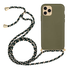 Wheat Straw Material + TPU Phone Case with Lanyard, For iPhone 15 Pro Max, For iPhone 15 Pro, For iPhone 15 Plus, For iPhone 15