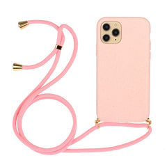 Wheat Straw Material + TPU Phone Case with Lanyard, For iPhone 15 Pro Max, For iPhone 15 Pro, For iPhone 15 Plus, For iPhone 15