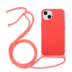 Wheat Straw Material + TPU Phone Case with Lanyard, For iPhone 15 Pro Max, For iPhone 15 Pro, For iPhone 15 Plus, For iPhone 15