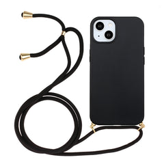 Wheat Straw Material + TPU Phone Case with Lanyard, For iPhone 15 Pro Max, For iPhone 15 Pro, For iPhone 15 Plus, For iPhone 15