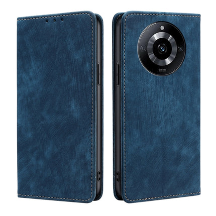 RFID Anti-theft Brush Magnetic Leather Phone Case, For Realme 11 5G Global / 11x 5G, For Realme 11 5G, For Realme 11 Pro / 11 Pro+ 5G, For Realme C65 4G