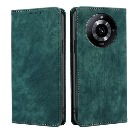 RFID Anti-theft Brush Magnetic Leather Phone Case, For Realme 11 5G Global / 11x 5G, For Realme 11 5G, For Realme 11 Pro / 11 Pro+ 5G, For Realme C65 4G