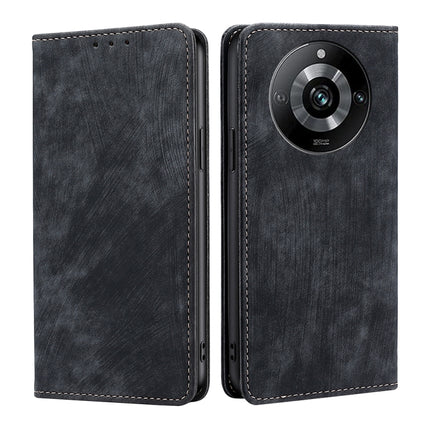 RFID Anti-theft Brush Magnetic Leather Phone Case, For Realme 11 5G Global / 11x 5G, For Realme 11 5G, For Realme 11 Pro / 11 Pro+ 5G, For Realme C65 4G