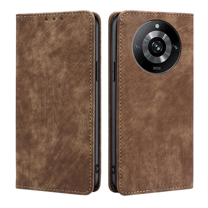 RFID Anti-theft Brush Magnetic Leather Phone Case, For Realme 11 5G Global / 11x 5G, For Realme 11 5G, For Realme 11 Pro / 11 Pro+ 5G, For Realme C65 4G