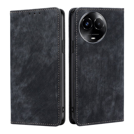 RFID Anti-theft Brush Magnetic Leather Phone Case, For Realme 11 5G Global / 11x 5G, For Realme 11 5G, For Realme 11 Pro / 11 Pro+ 5G, For Realme C65 4G