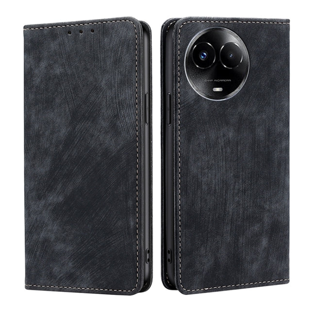 RFID Anti-theft Brush Magnetic Leather Phone Case, For Realme 11 5G Global / 11x 5G, For Realme 11 5G, For Realme 11 Pro / 11 Pro+ 5G, For Realme C65 4G