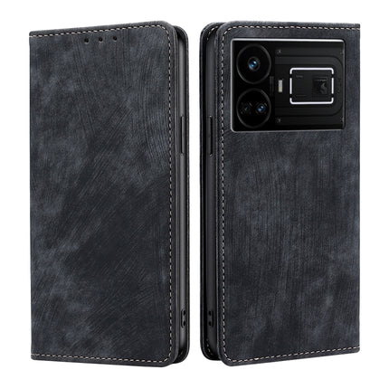 RFID Anti-theft Brush Magnetic Leather Phone Case, For Realme 12 Pro 5G, For Realme GT5 Pro 5G, For Realme 11 4G, For Realme GT5 / GT5 240W