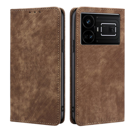 RFID Anti-theft Brush Magnetic Leather Phone Case, For Realme 12 Pro 5G, For Realme GT5 Pro 5G, For Realme 11 4G, For Realme GT5 / GT5 240W