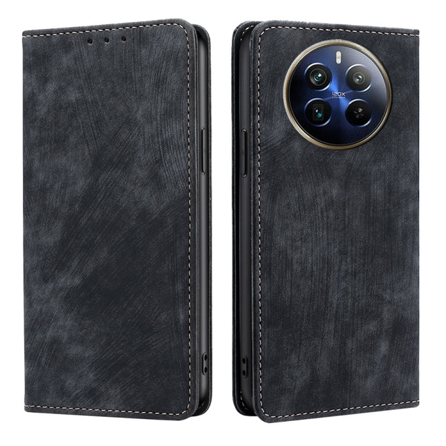 RFID Anti-theft Brush Magnetic Leather Phone Case, For Realme 12 Pro 5G, For Realme GT5 Pro 5G, For Realme 11 4G, For Realme GT5 / GT5 240W