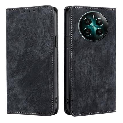 RFID Anti-theft Brush Magnetic Leather Phone Case, For Realme C61 4G, For Realme GT Neo6 SE, For Realme 12 5G, For Realme 12+ 5G