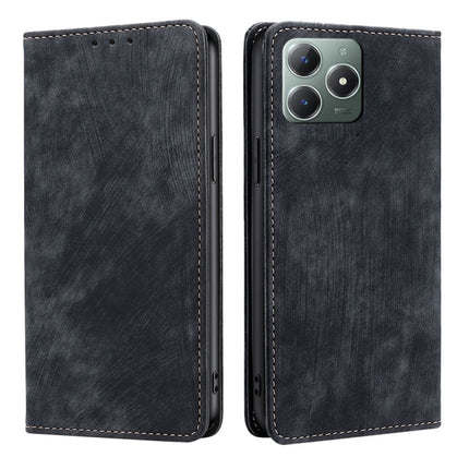 RFID Anti-theft Brush Magnetic Leather Phone Case, For Realme C61 4G, For Realme GT Neo6 SE, For Realme 12 5G, For Realme 12+ 5G