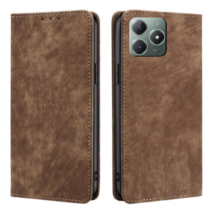 RFID Anti-theft Brush Magnetic Leather Phone Case, For Realme C61 4G, For Realme GT Neo6 SE, For Realme 12 5G, For Realme 12+ 5G