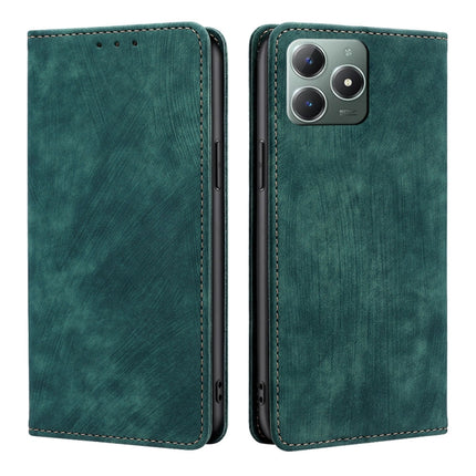 RFID Anti-theft Brush Magnetic Leather Phone Case, For Realme C61 4G, For Realme GT Neo6 SE, For Realme 12 5G, For Realme 12+ 5G