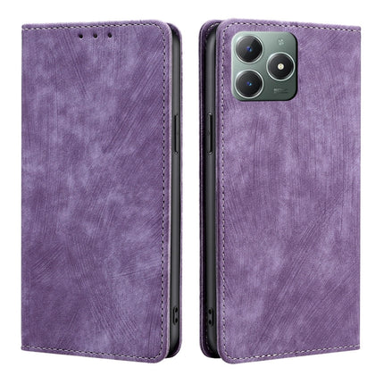 RFID Anti-theft Brush Magnetic Leather Phone Case, For Realme C61 4G, For Realme GT Neo6 SE, For Realme 12 5G, For Realme 12+ 5G