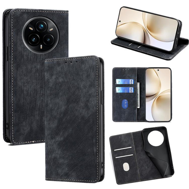 RFID Anti-theft Brush Magnetic Leather Phone Case, For Realme 14 Pro+ 5G, For Realme 14 Pro 5G Global, For Realme C75 4G / 14x 5G Global, For Realme 13 Pro 5G