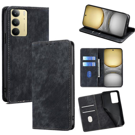 RFID Anti-theft Brush Magnetic Leather Phone Case, For Realme 14 Pro+ 5G, For Realme 14 Pro 5G Global, For Realme C75 4G / 14x 5G Global, For Realme 13 Pro 5G