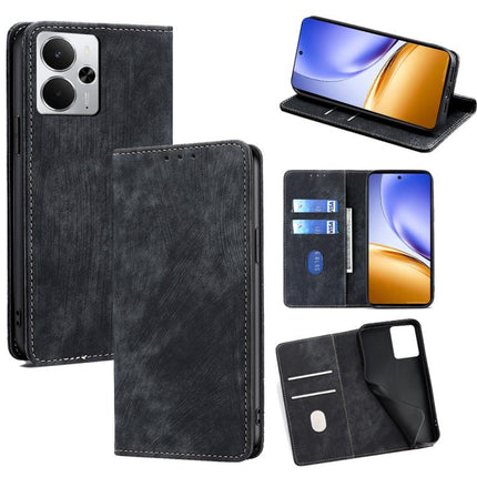 RFID Anti-theft Brush Magnetic Leather Phone Case, For Realme GT 7 5G Global, For Realme 14 5G Global, For Realme P3 Ultra 5G, For Realme P3 Pro 5G Global