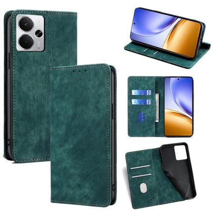 RFID Anti-theft Brush Magnetic Leather Phone Case, For Realme GT 7 5G Global, For Realme 14 5G Global, For Realme P3 Ultra 5G, For Realme P3 Pro 5G Global