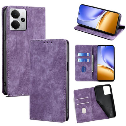 RFID Anti-theft Brush Magnetic Leather Phone Case, For Realme GT 7 5G Global, For Realme 14 5G Global, For Realme P3 Ultra 5G, For Realme P3 Pro 5G Global