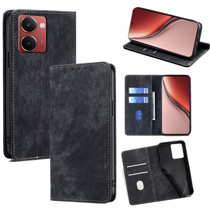 RFID Anti-theft Brush Magnetic Leather Phone Case, For Realme GT 7 5G Global, For Realme 14 5G Global, For Realme P3 Ultra 5G, For Realme P3 Pro 5G Global