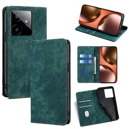 RFID Anti-theft Brush Magnetic Leather Phone Case, For Realme GT 7 5G Global, For Realme 14 5G Global, For Realme P3 Ultra 5G, For Realme P3 Pro 5G Global
